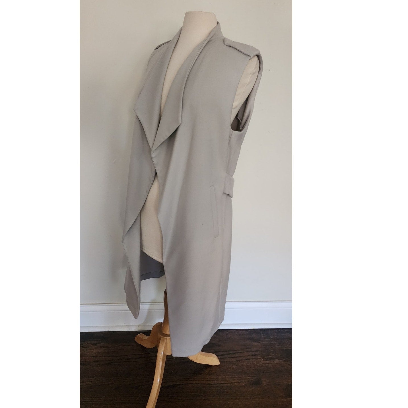 SOIA & KYO Harlin Pebble Vest / Gray Duster New With Tags / M