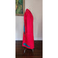Vintage 80s Southwestern Coat Red Cotton Canvas Handpainted Indian Headdress Native American