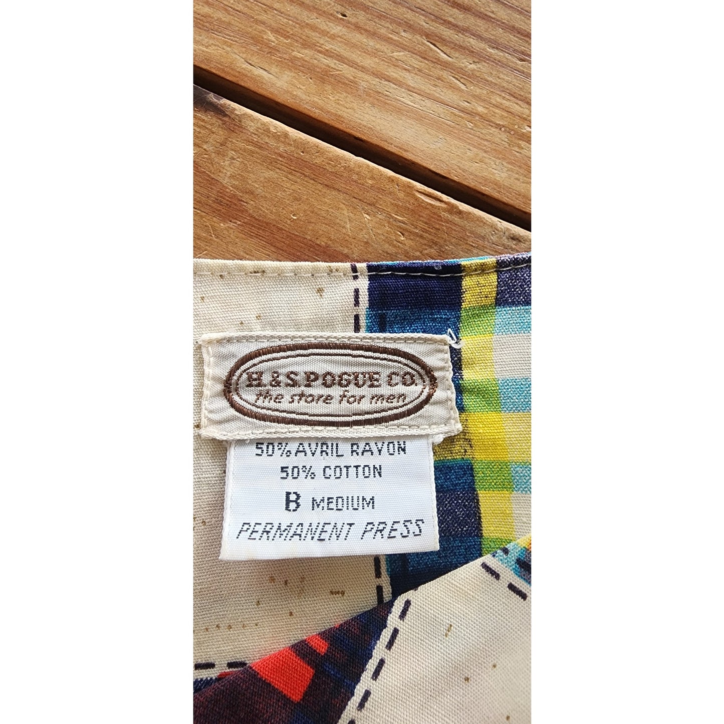 70s Men's Pajama Dress Caftan Lounger Patchwork Quilt Print H&S Pogue Co