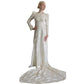 Vintage 1940s Wedding Dress Ivory Damask Long Sleeves by LaRose / Small