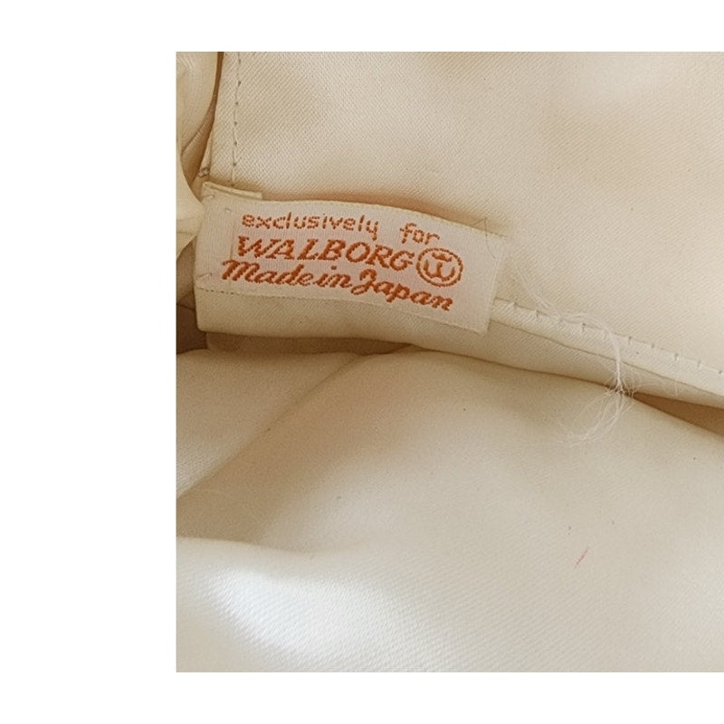 Vintage 50s Evening Bag White Beads Walborg