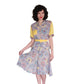 40s Saybury Paisley Rayon 2 Pc Dress &amp; Jacket Set with Yellow Sleeves &amp; Belt
