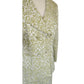 Vintage 1980s ESCADA COUTURE Skirt Suit Green Cream Silk Jacquard Leafy Print / L