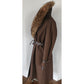Vintage 70s SILLS A Bonnie Cashin Design Brown Leather Raccoon Fur Coat