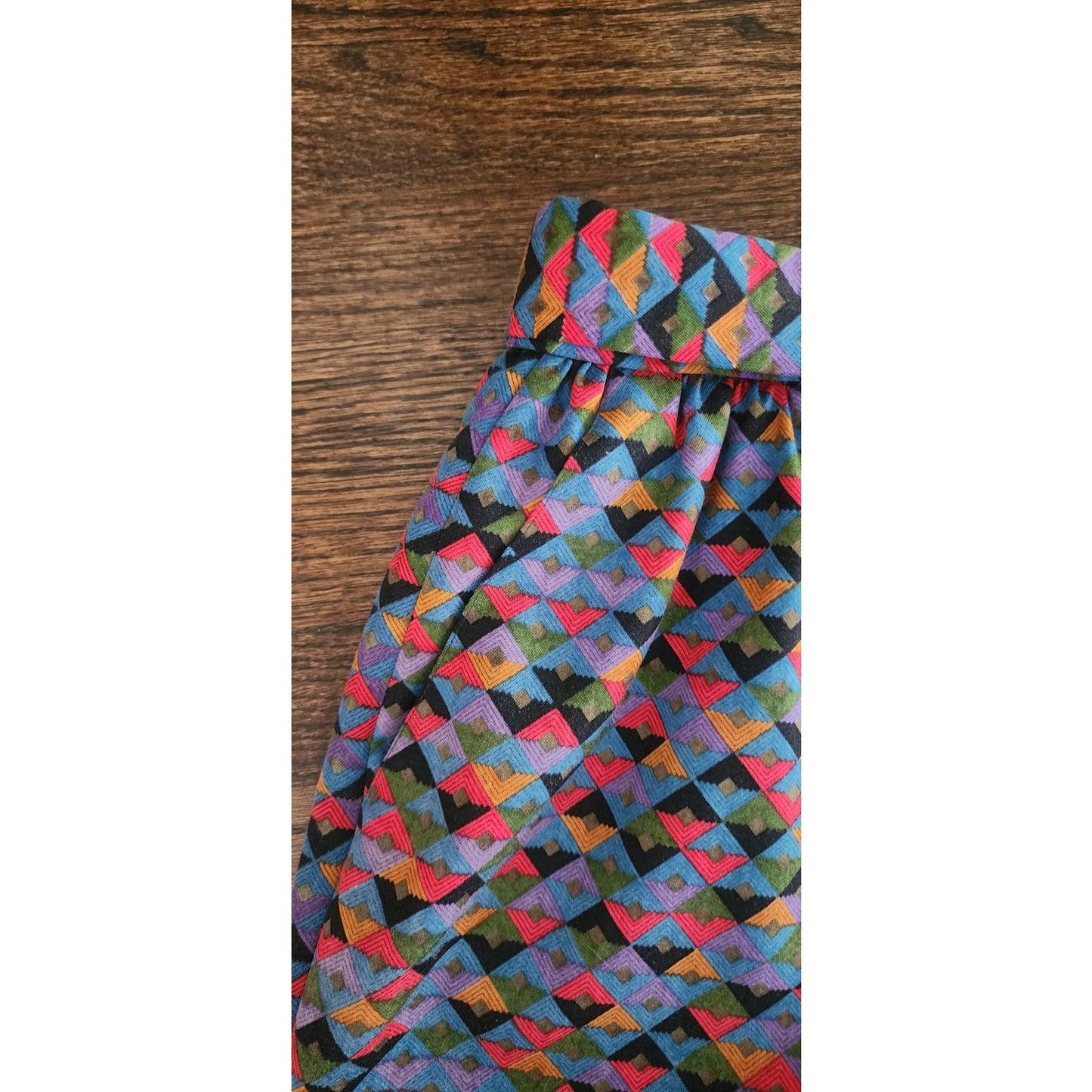 Vintage 1980s Giorgio Armani Shorts Geometric Mosaic Print High Waisted Long Bermuda