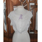 Vintage 1900s Blouse White Antique Edwardian Crochet Lace Cropped Top Button Down