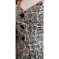 Vintage 50s Cotton Print Day Dress Black White MCM Tiki Pattern Rockabilly Short Sleeved / M