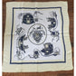 Vintage HERMES Scarf Square Silk Ex-Libris Yellow Hugo Grygkar Horse Carriages