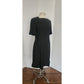 Vintage 60s Sorelle Fontana Dress Black Rayon Crepe w/Pleated Fringe Italian Designer