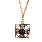 Vintage 1960s Maltese Cross Necklace Baroque Pendant Purple Brown Gold Maximalist Boho