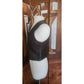 Vintage 1990s Brown Leather Vest Zip Front Karen Kane Vest Fitted Leather Minimalist