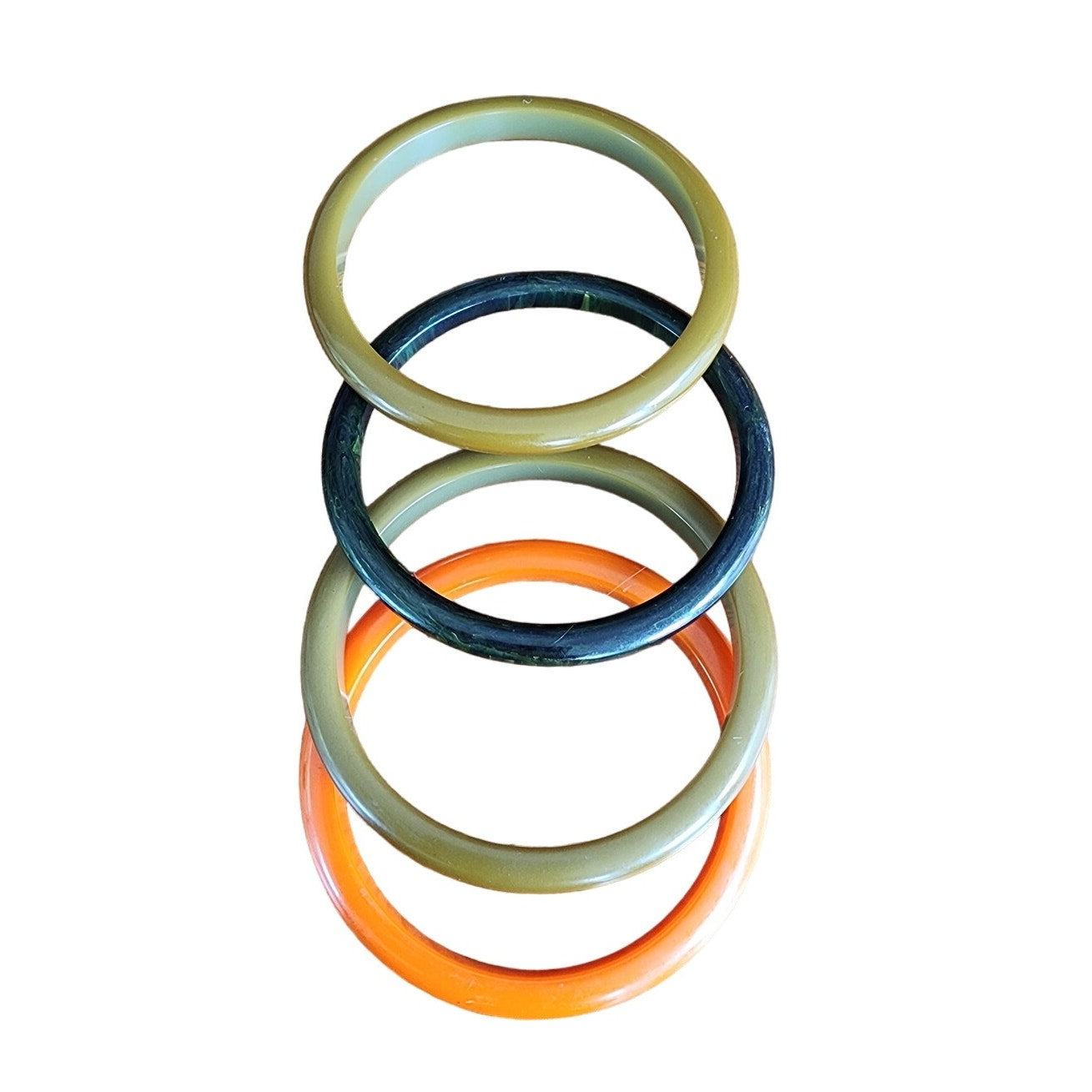 Vintage Bakelite Bangles Set of 4 Bracelets Spacers Three Inch Diameters