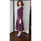 Vintage 80s Laura Ashley Dress Dark Floral Print Lace Collar Long Sleeve
