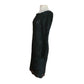 Vintage 1990s Calvin Klein Dress Black Lace Scalloped Boat Neck Long Sleeve Sz 8