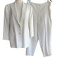 Vintage 1990s DKNY White Linen Pant Suit w/Drawstring Waist / M - L