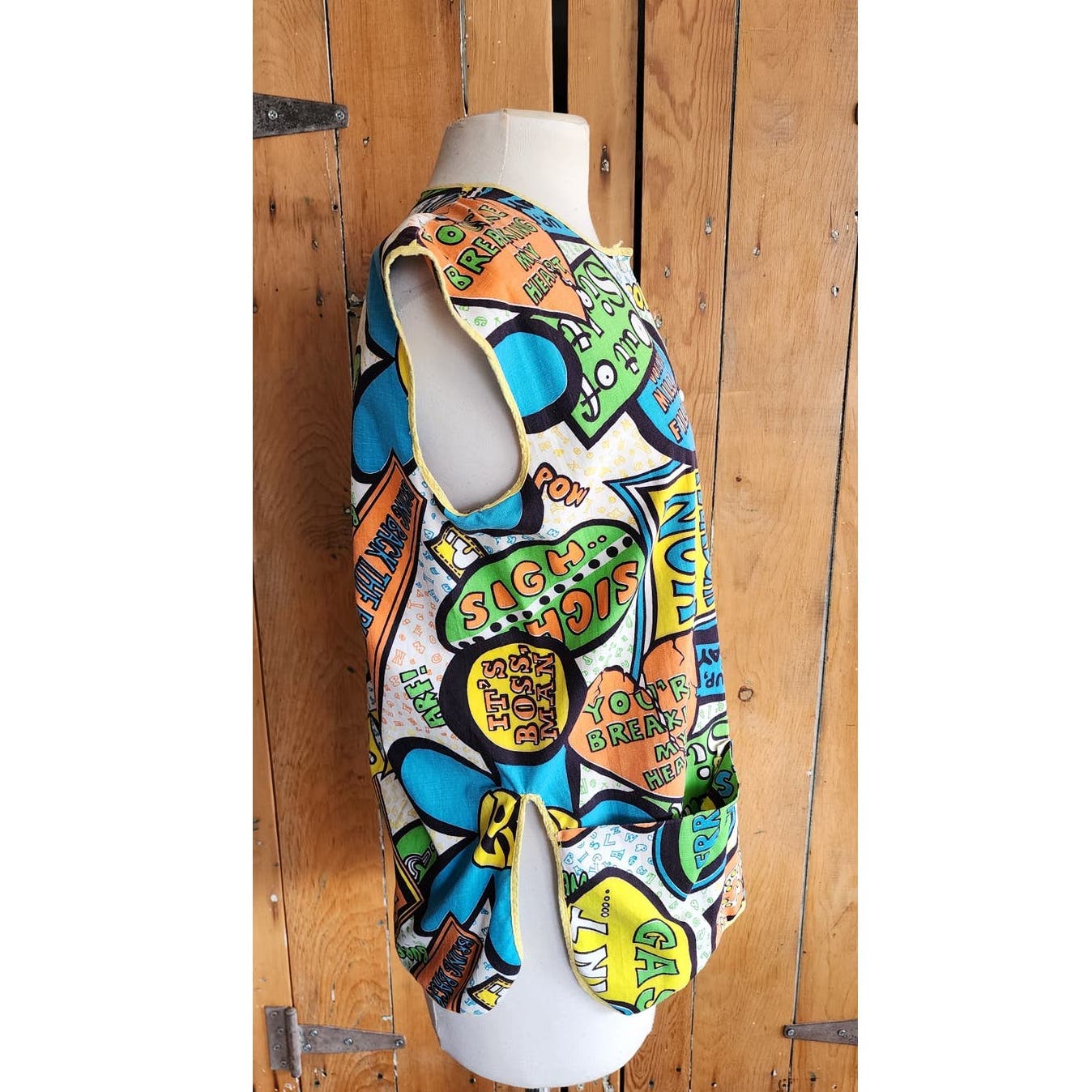 Vintage 60s Smock Top Pop Art Logo Novelty Print