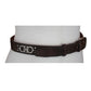 Vintage 1990s Ferragamo Belt Brown Suede + Silver Gancini Concho Panels Size 32