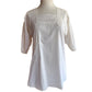 Vintage 70s Smock Tunic Top Embroidered White Cotton Fashion Mart Japan