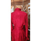 Vintage 1980s Emanuel Ungaro Dress Red Silk Paisley Print I Magnin Long Sleeve Scarf Sash Tie