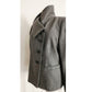 2010 Armani Collezioni Blazer Gray Microgrid Wool High Collar / L