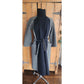 Vintage 90s Wool Coat + Skirt Set in ZigZag Stripe Grey Black / S