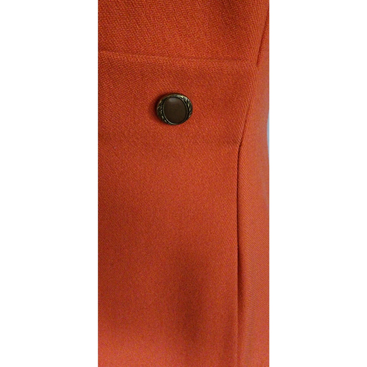 Vintage 60s Orange Dress Mod A Line Skirt / Medium