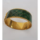 Vintage Coach Bracelet Green Enamel Gold Bangle