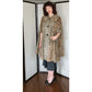 Vintage 60s Animal Print Cape Leopard Faux Fur Cloak Poncho Swing Style Coat