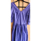 Vintage 80s Laura Ashley Dress Purple Cotton Puffed Sleeves