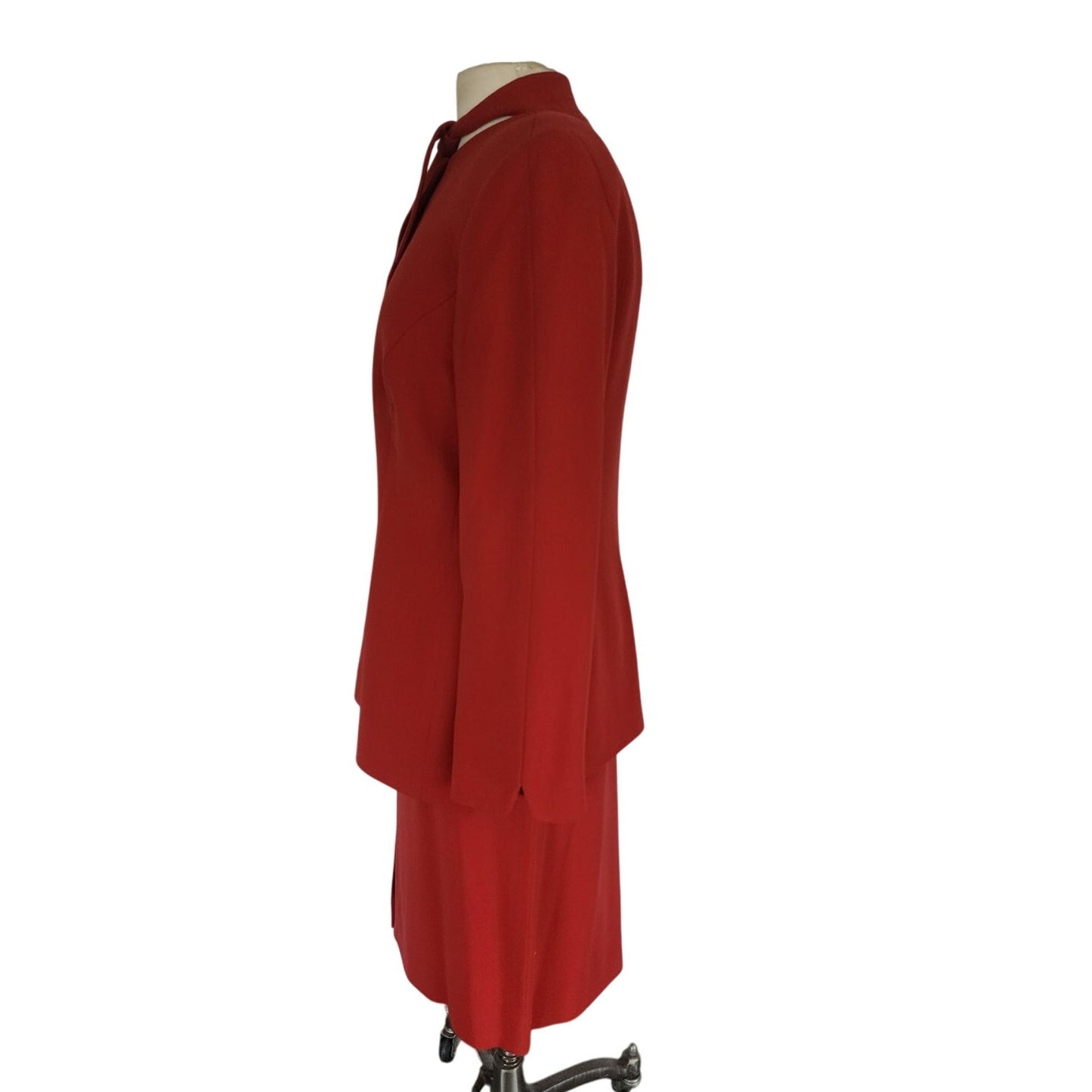 Vintage 1990s Armani Black Label Skirt Suit Rust Red Wool IT 50 / Large