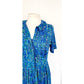 Vintage 60s Blue Dress Novelty Print Flower Power / Shelton Stroller / M