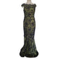 Vintage 2000s M for Missoni Evening Dress Green Black Lace Off the Shoulder / M