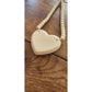 Vintage 80s Heart Pendant Necklace Cream Lucite