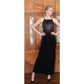 VTG 90s Y2K Aspeed Dress Black Velvet Rhinestone Studs Halter Maxi Gown Prom M