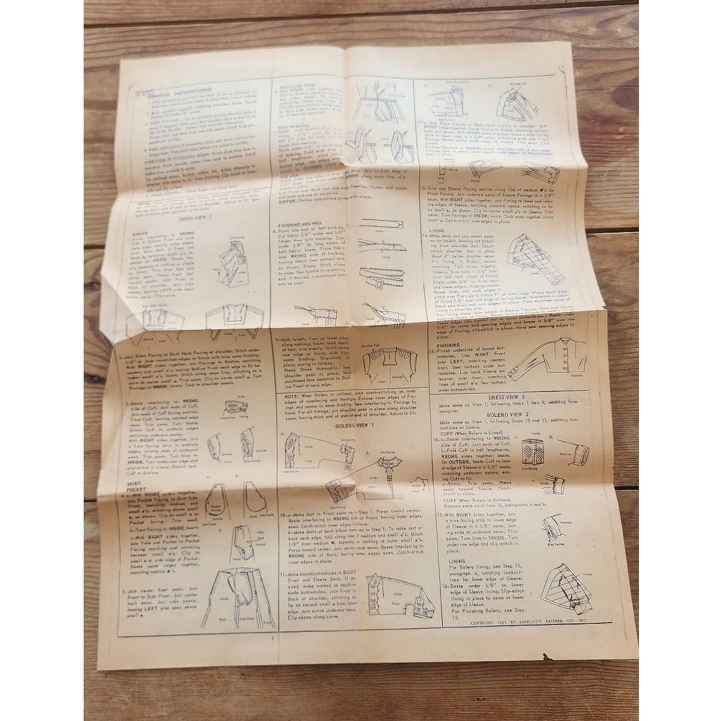 Vintage 1950s Sewing Pattern ORIGINAL: Dress + Bolero Jacket Simplicity 8450 Bust 34