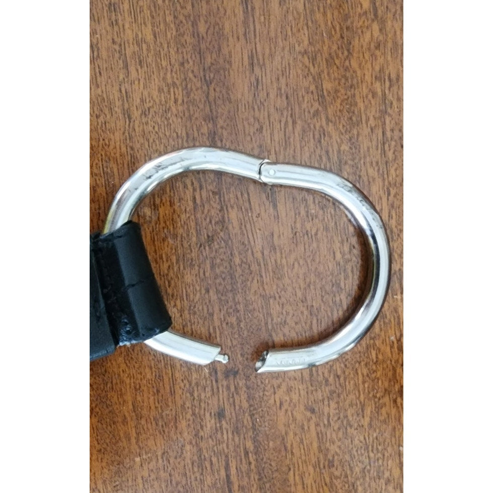 Vintage 2000s Prada Belt Brown Leather Minimalist Silver Buckle O Ring Clasp 36"
