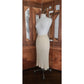 Vintage 1990s Zoran Set Cashmere Silk Knit Cardigan Maxi Skirt Shell Cream 3 Pc