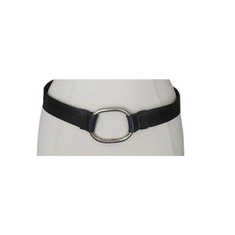 Vintage 2000s Prada Belt Brown Leather Minimalist Silver Buckle O Ring Clasp 36"