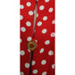 Vintage 1980s Sonia Rykiel Dress Red Polka Dot Rayon Short Sleeved Midi w/Belt