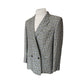 Vintage 80s Gucci Mens Blazer Gray Plaid Linen Double Breasted Sz 48