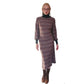 Vintage 70s MISSONI Knit Dress Long Sleeved Turtleneck Zigzag Pattern