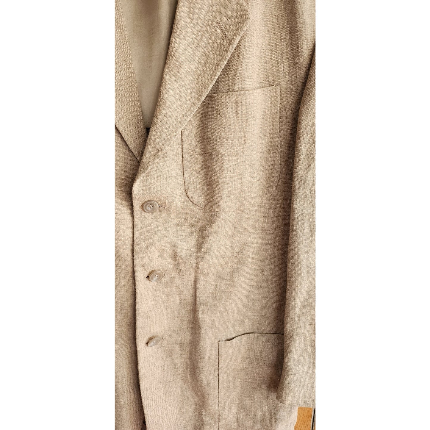 Vintage Mens Blazer Beige Linen Banana Republic 38R