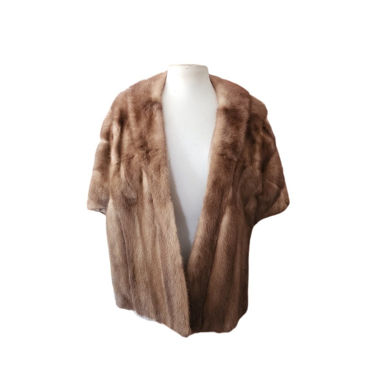 Vintage 50s Brown Mink Fur Shrug Wrap Old Hollywood Luxury Glam Wedding Stole Meizler's