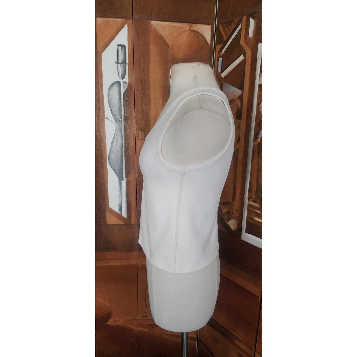 Vintage 1990s Sonia Rykiel Velour Top White Gold Tank Shell Embroidered  CROISIERE Cruise