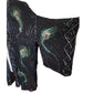 Vintage 1990s Evening Kimono Jacket Shimmering Peacock Feathers Beaded Black Duster Boho Chic Art Nouveau Deco