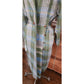 Vintage 1980s Thierry Mugler Dress Plaid Linen w/ Fringe Wrap Style Midi