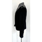 Vintage Emporio Armani Blazer Black Gray Wool & Leather Zip Front