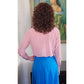 Vintage ESCADA Blouse Pink Silk Button Down Shirt / M