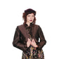 Vintage Brown Jacket Ruffled Trim Wool Silk Evening Dressy Blazer Frascara M