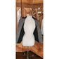 Vintage 80s GUY LAROCHE Gray Tweed Blazer Black Leather Collar / M